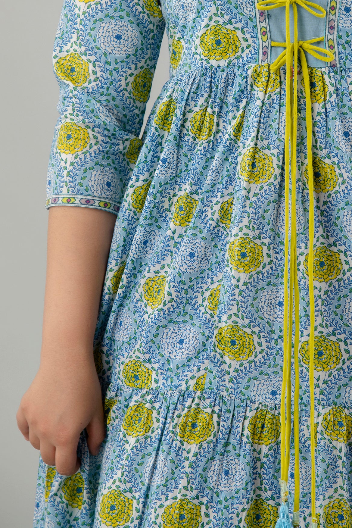 Jaipurite Long Floral Printed Designer Dress