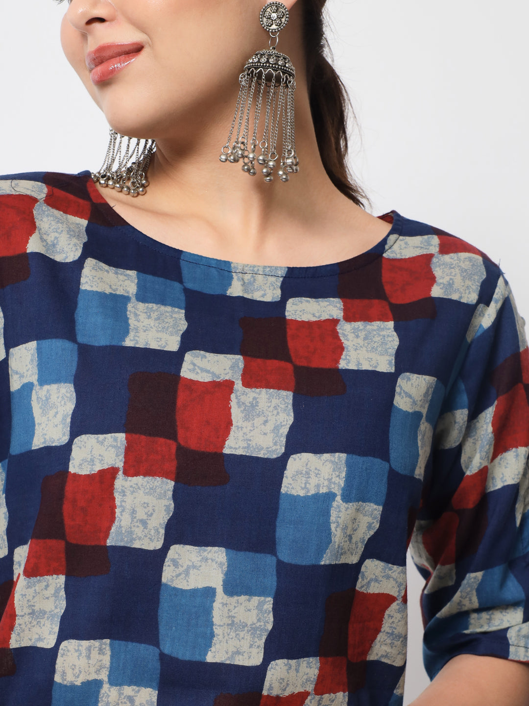 Women Multicolor Printed Straight Kurta in Cotton
