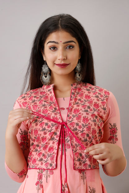 Jaipurite Exclusive Designer Dress in Pink