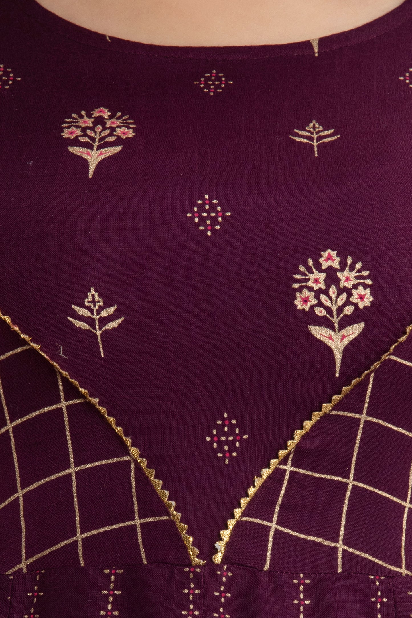Jaipurite Anarkali Party Festive Wear Flared Long Kurta In Wine