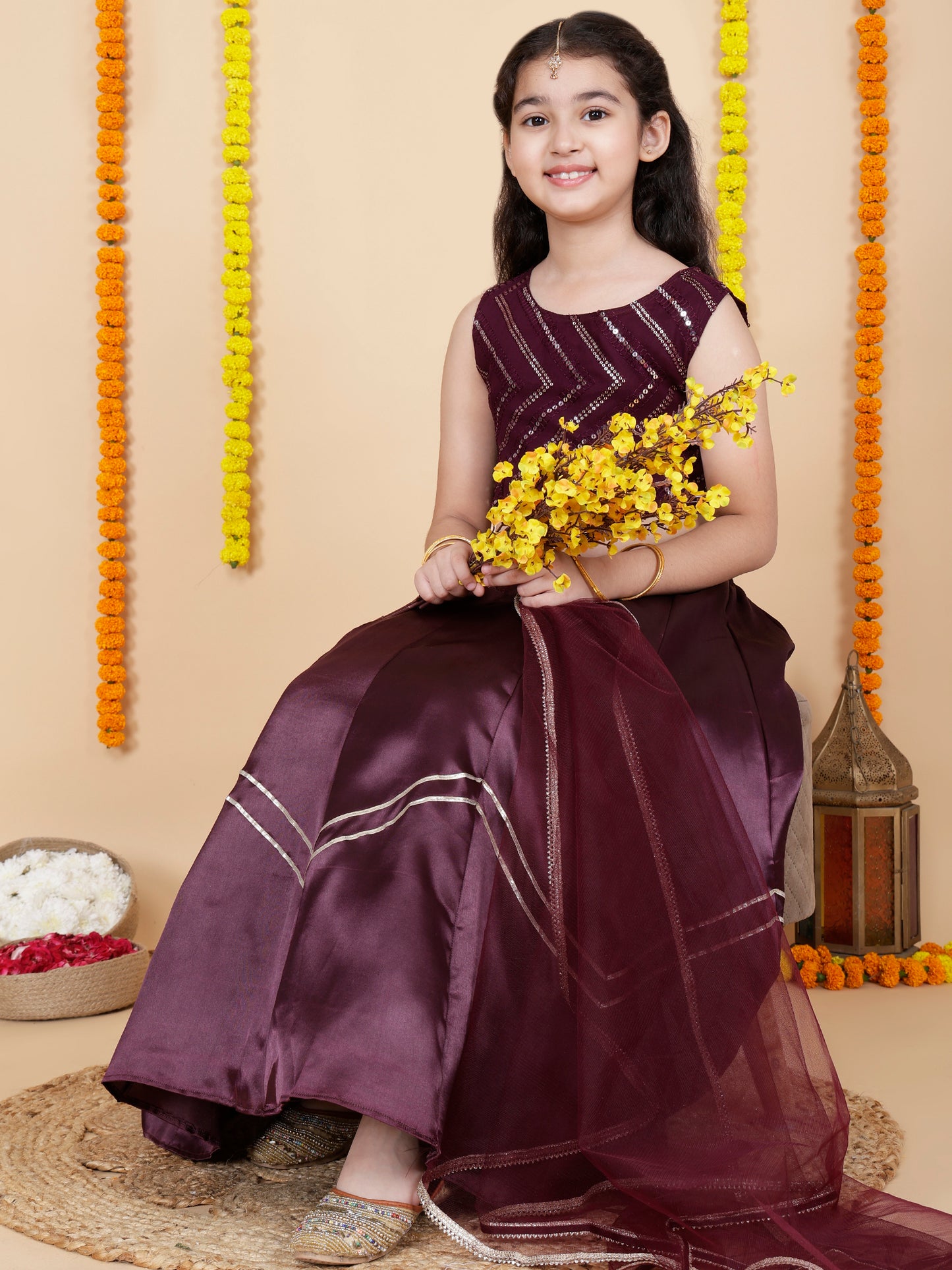 Girls Wedding Skirt Top and dupatta Set