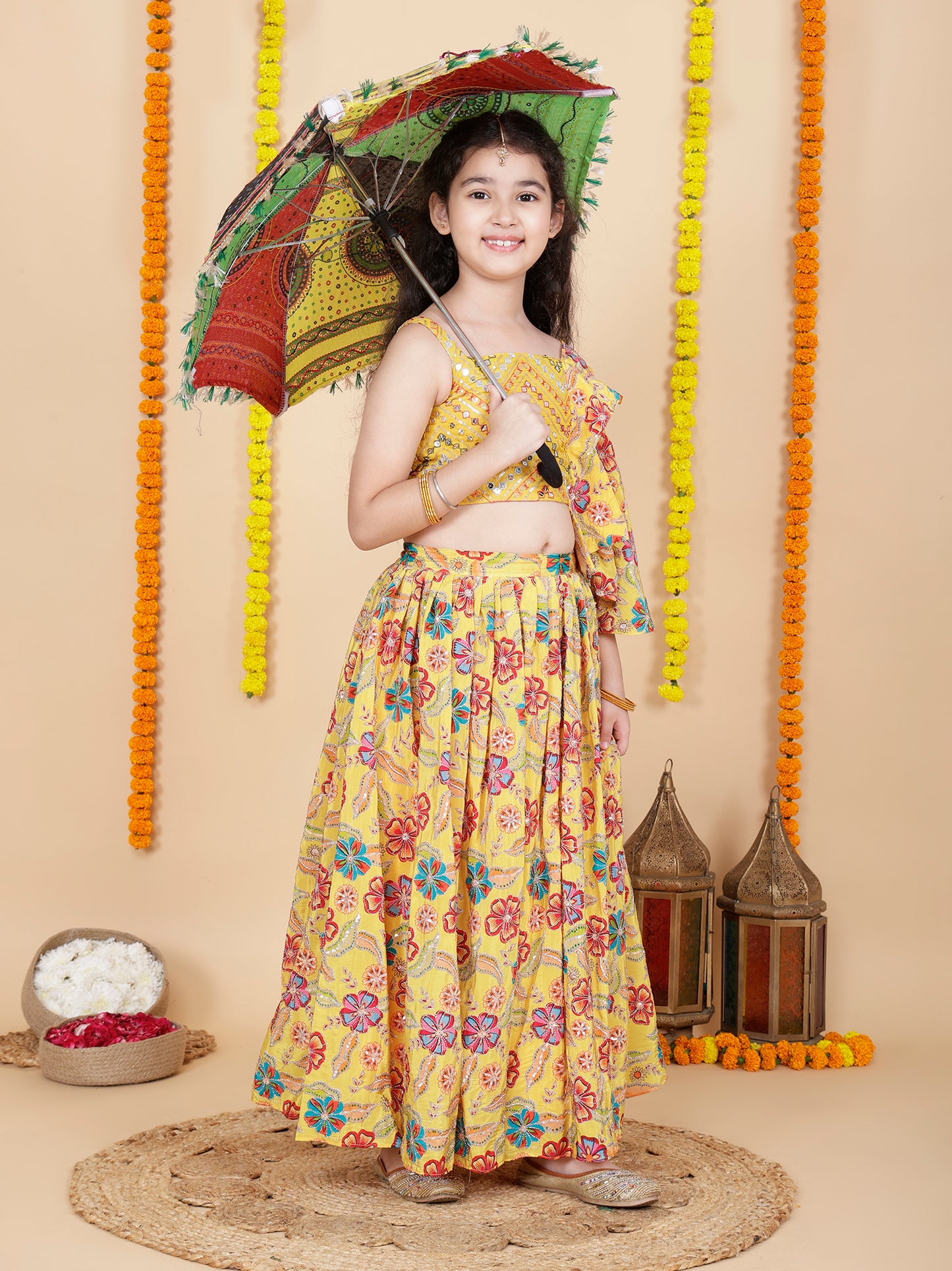 Girls Kids Lehenga and Choli Ethnic Dress