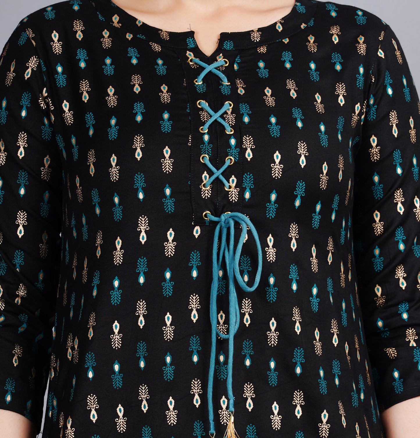 Jaipurite Stylish Straight Kurta in Black