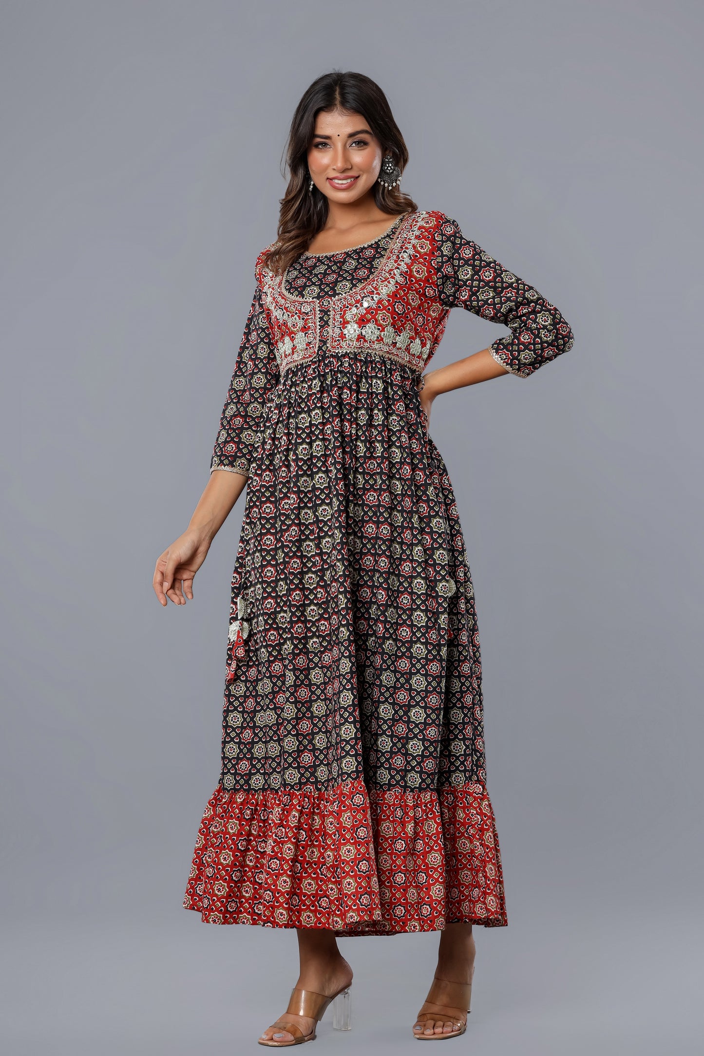 Jaipurite Designer Emroidered Long Party Wear Gown
