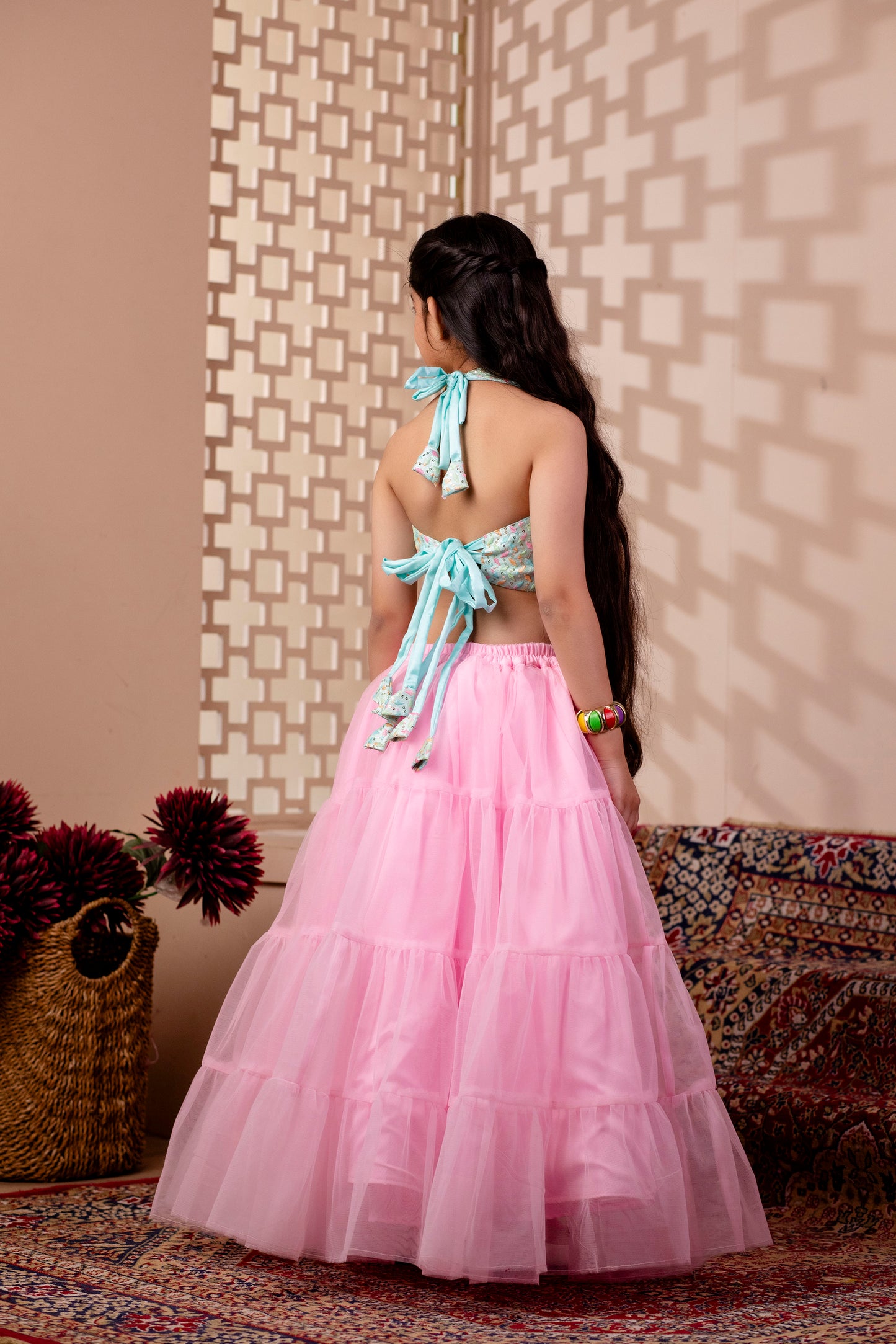 Girls Embroidered Lehenga Choili and Dupatta