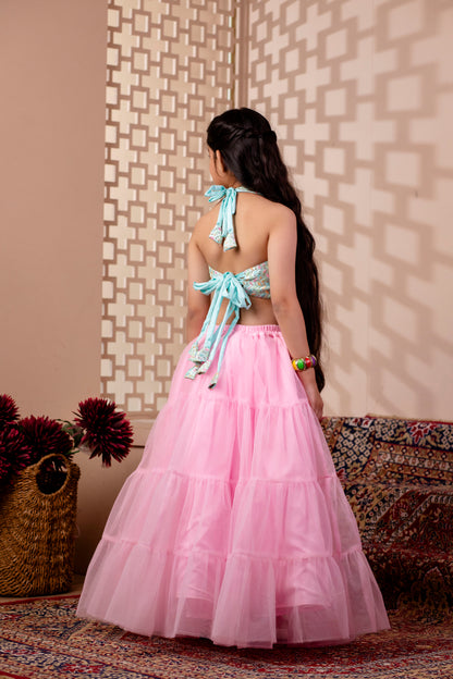 Girls Embroidered Lehenga Choili and Dupatta