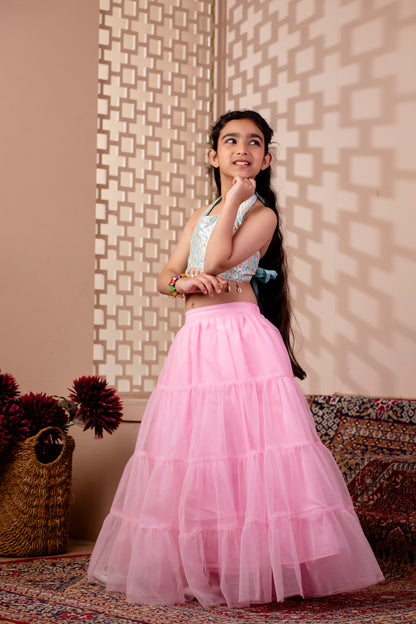Girls Embroidered Lehenga Choili and Dupatta