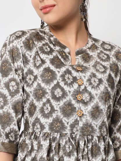 Jaipurite Multicolor Printed Tunic in Cotton