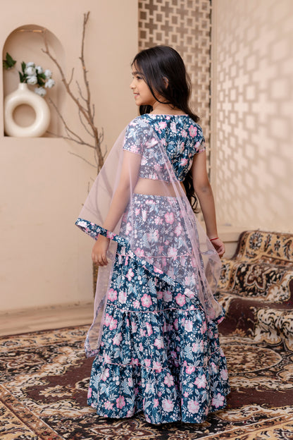 Baby Girls Skirt And Top With Dupatta