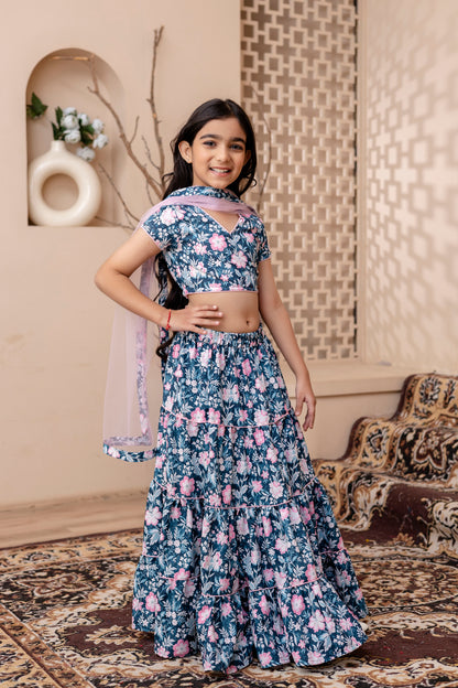 Baby Girls Skirt And Top With Dupatta