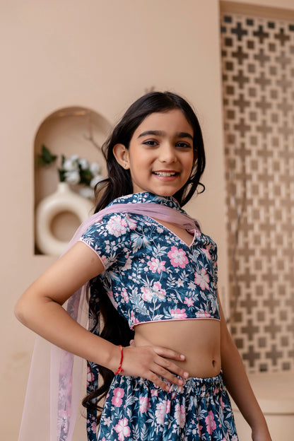 Baby Girls Skirt And Top With Dupatta