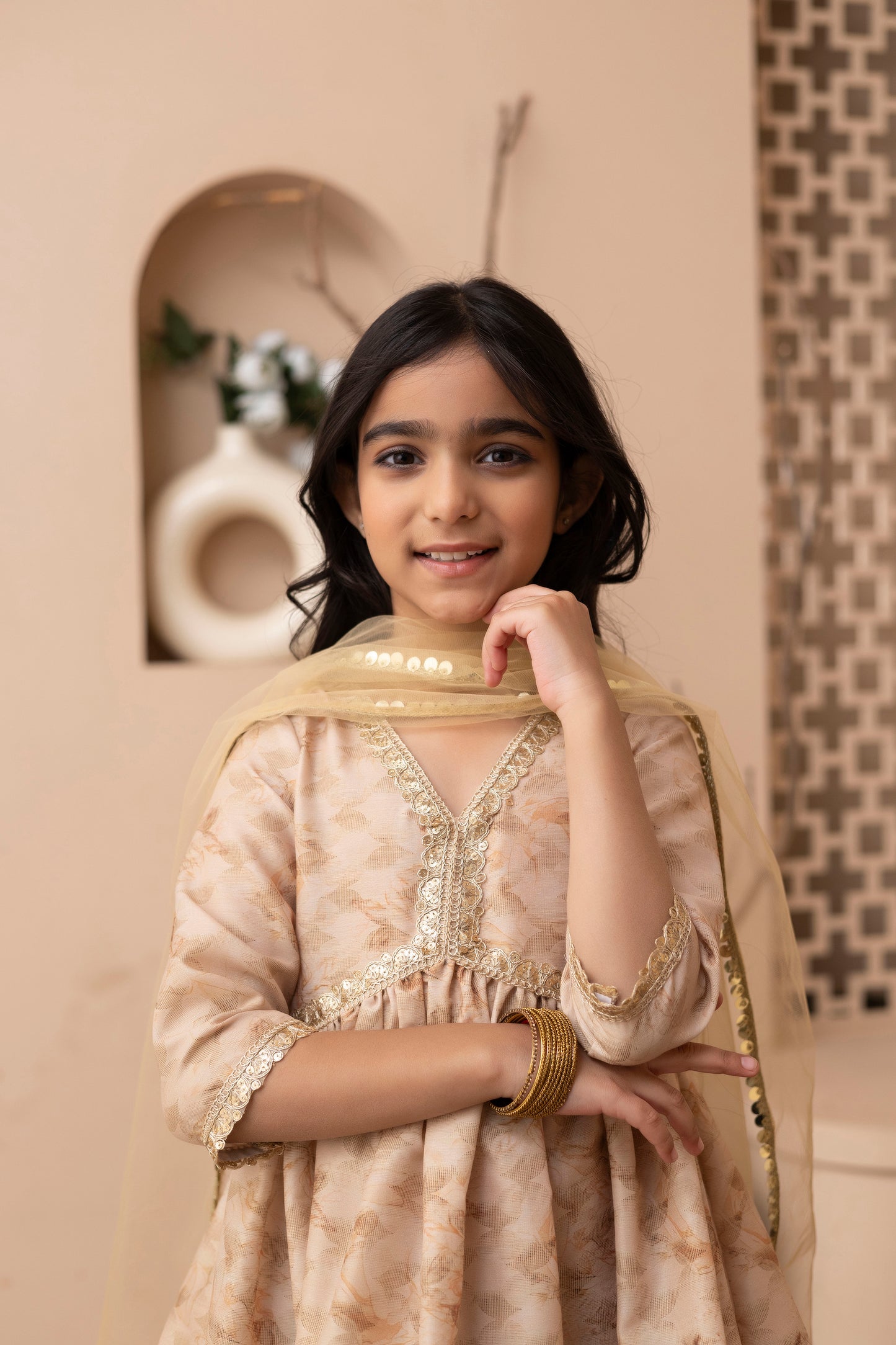 Girls Kurta and Sharara Set with Dupatta