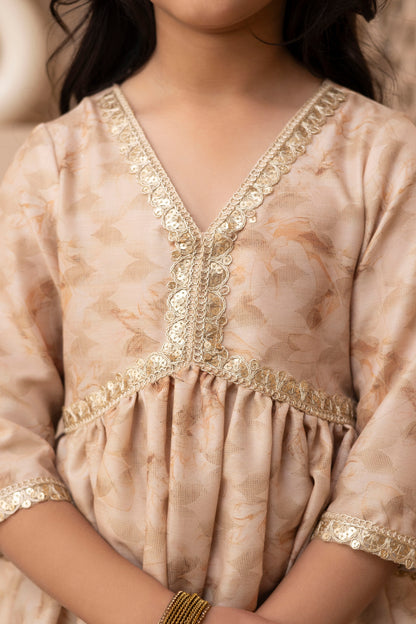 Girls Kurta and Sharara Set with Dupatta