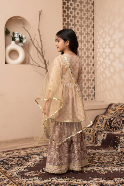 Girls Kurta and Sharara Set with Dupatta