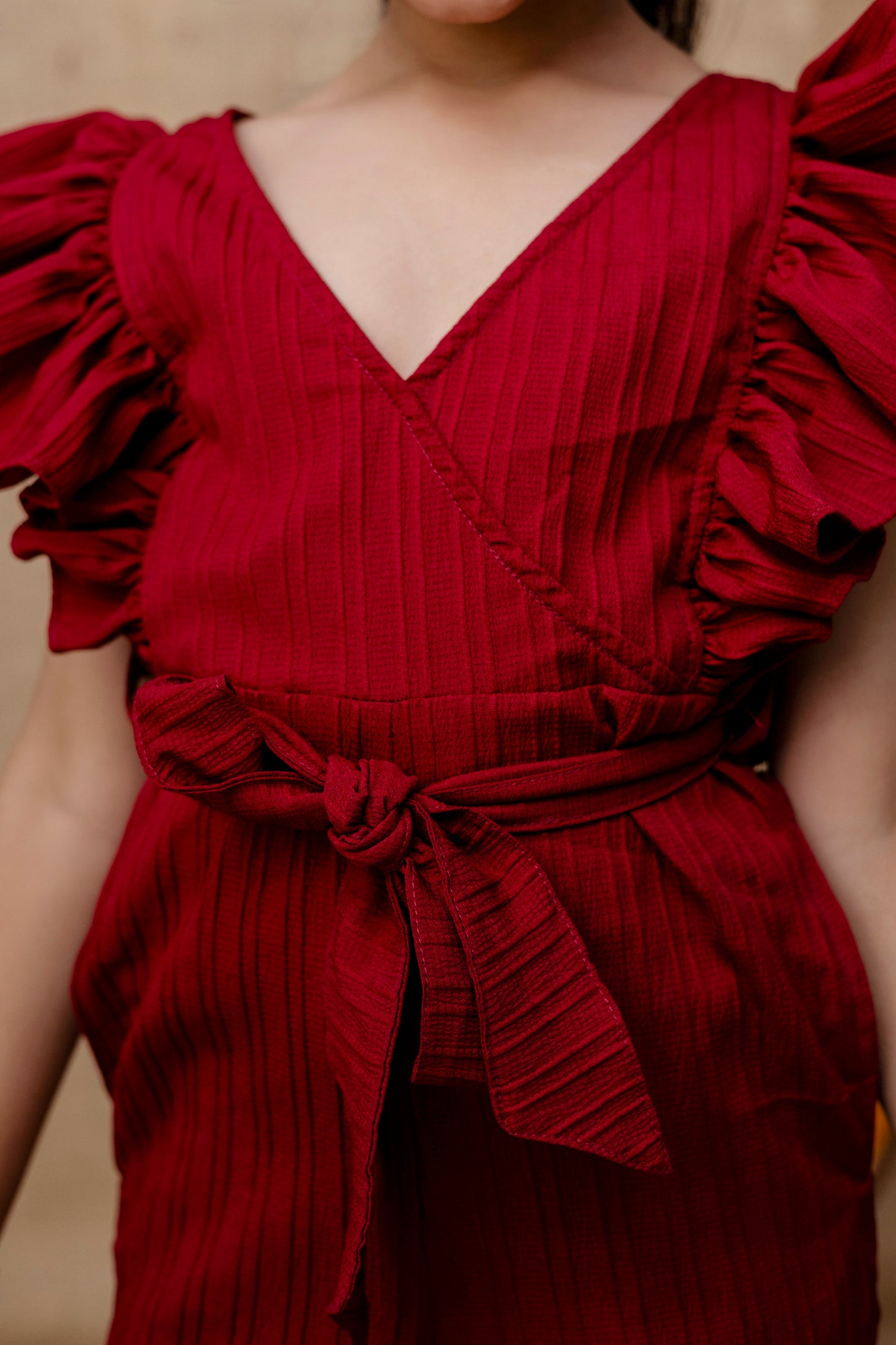 Girls Kids Maroon Jumpsuit