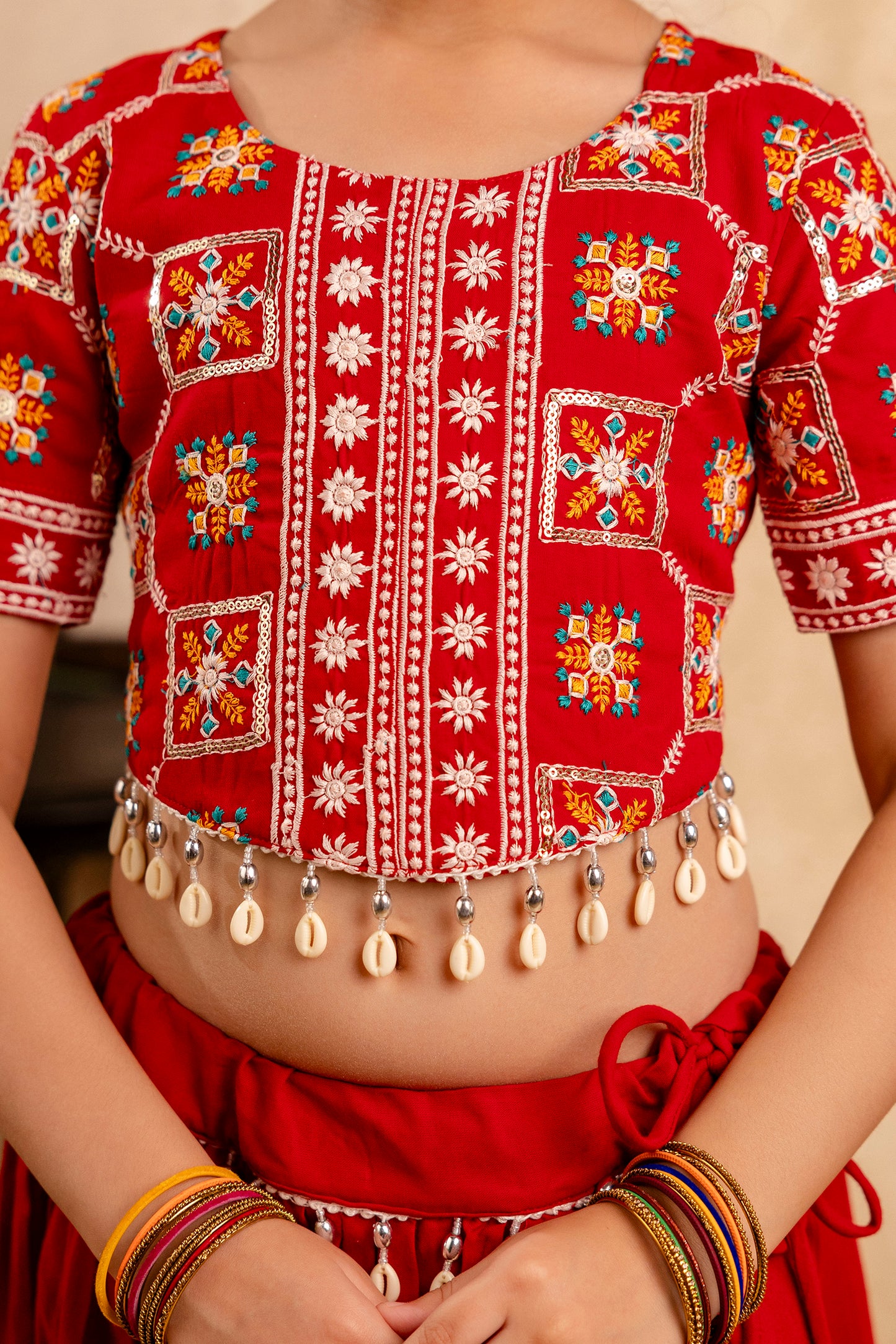 Girls Kids  Embroidered Lehenga and Choli Set