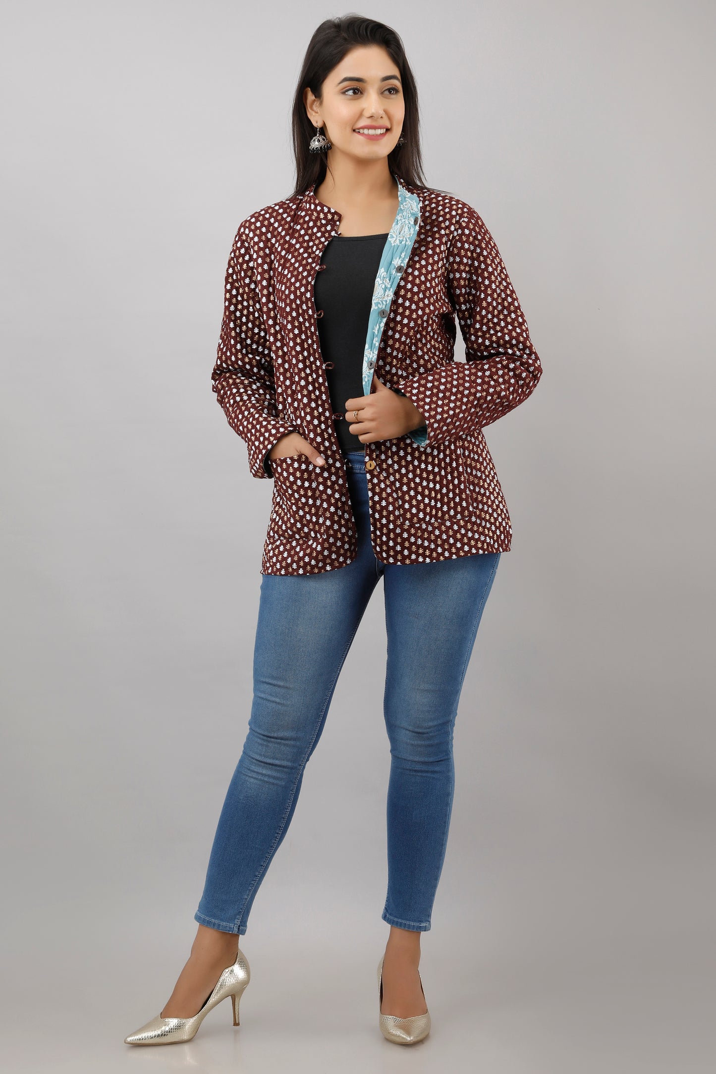 Jaipurite Reversible Woolen Jacket For Women