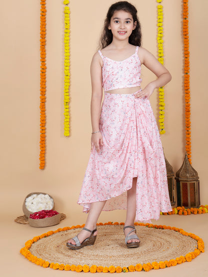 Girls Designer Skirt and Top with Shrug Set
