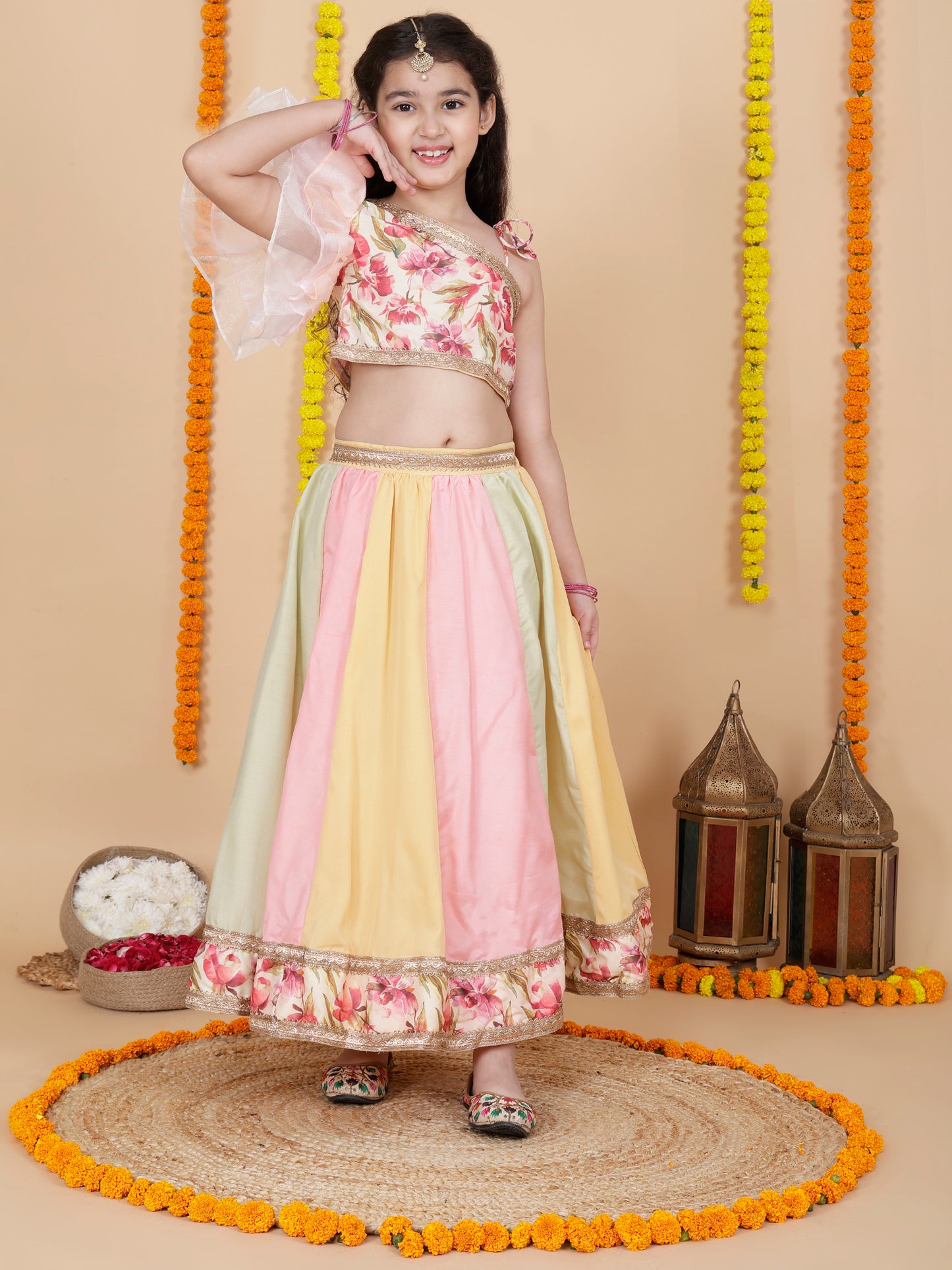 Girls Designer Top and Skirt Set