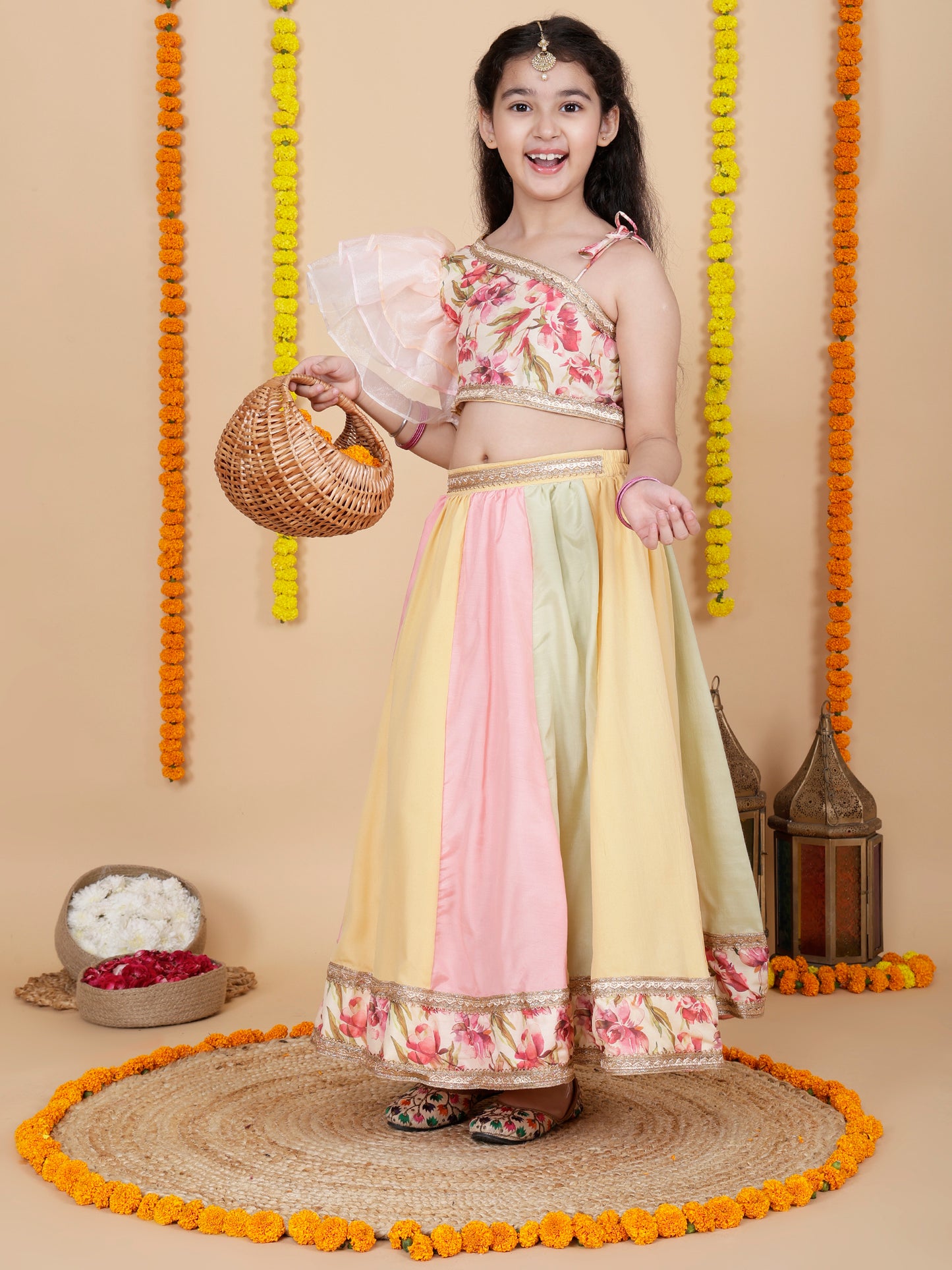 Girls Designer Top and Skirt Set