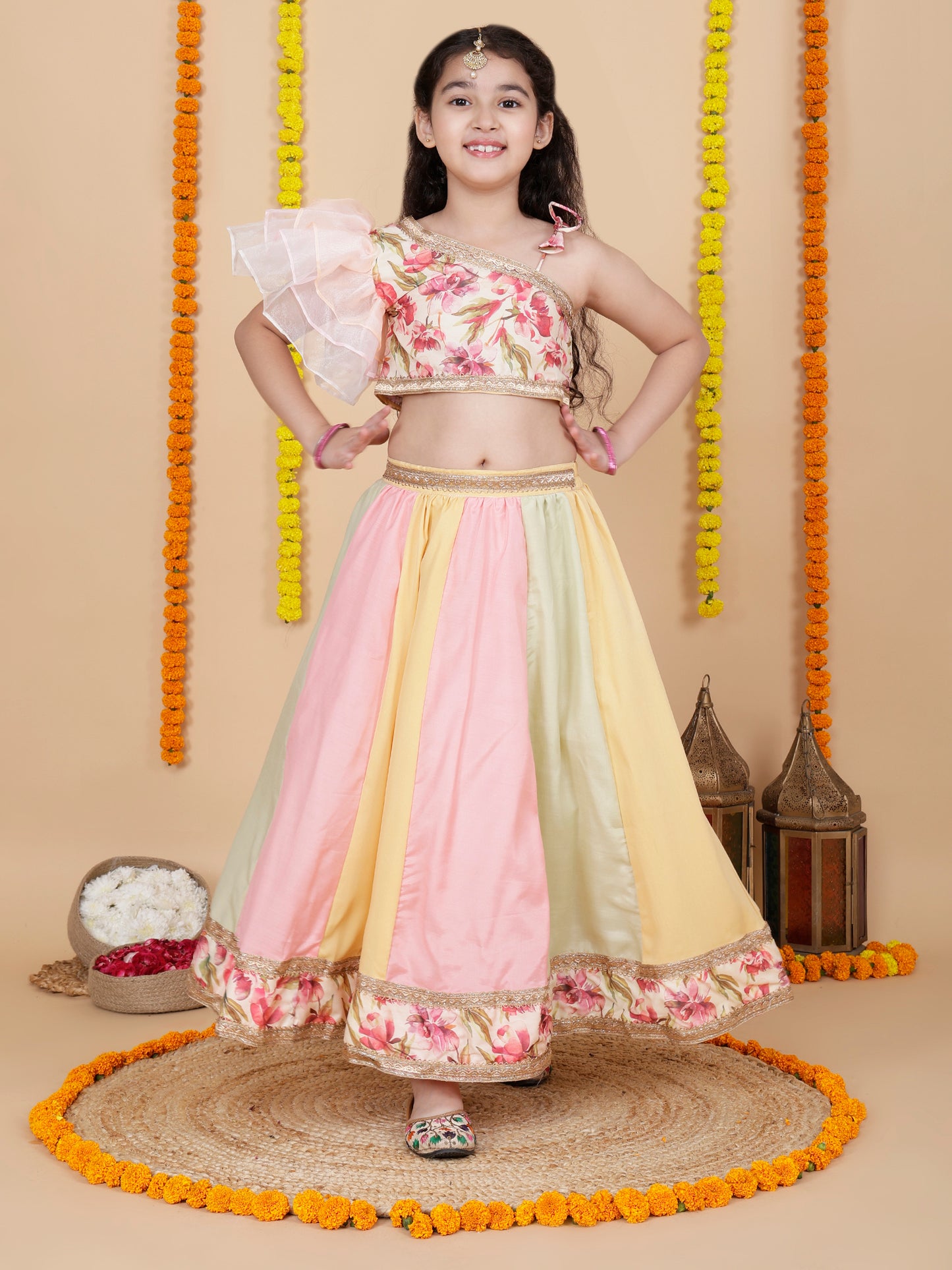Girls Designer Top and Skirt Set