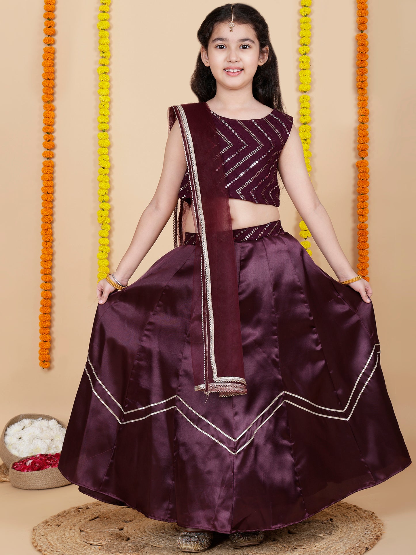Girls Wedding Skirt Top and dupatta Set