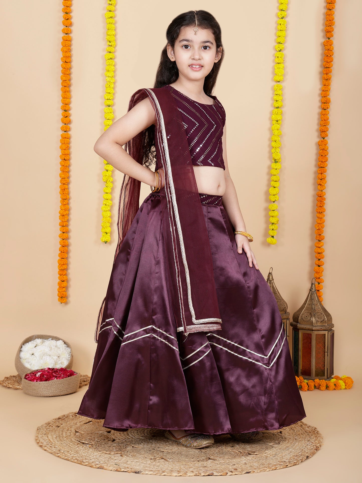 Girls Wedding Skirt Top and dupatta Set