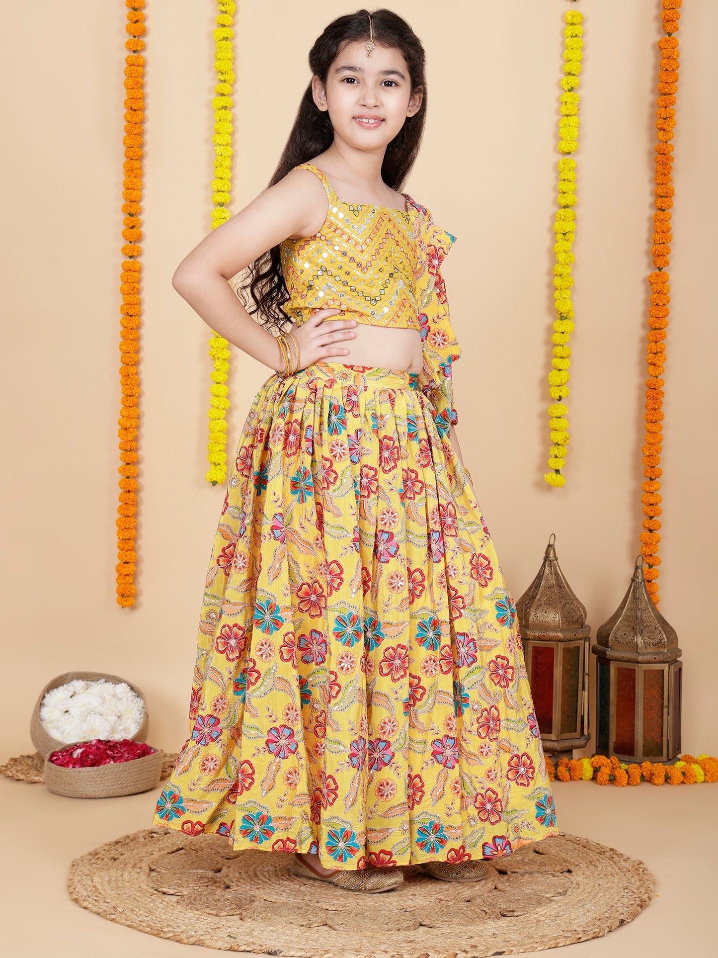 Girls Kids Lehenga and Choli Ethnic Dress