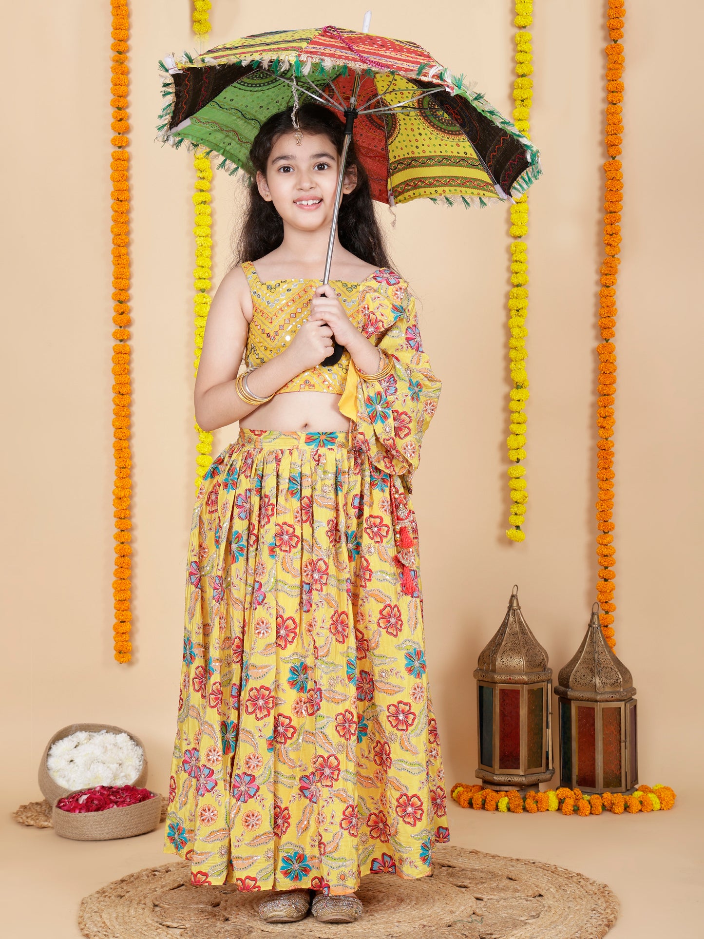 Girls Kids Lehenga and Choli Ethnic Dress