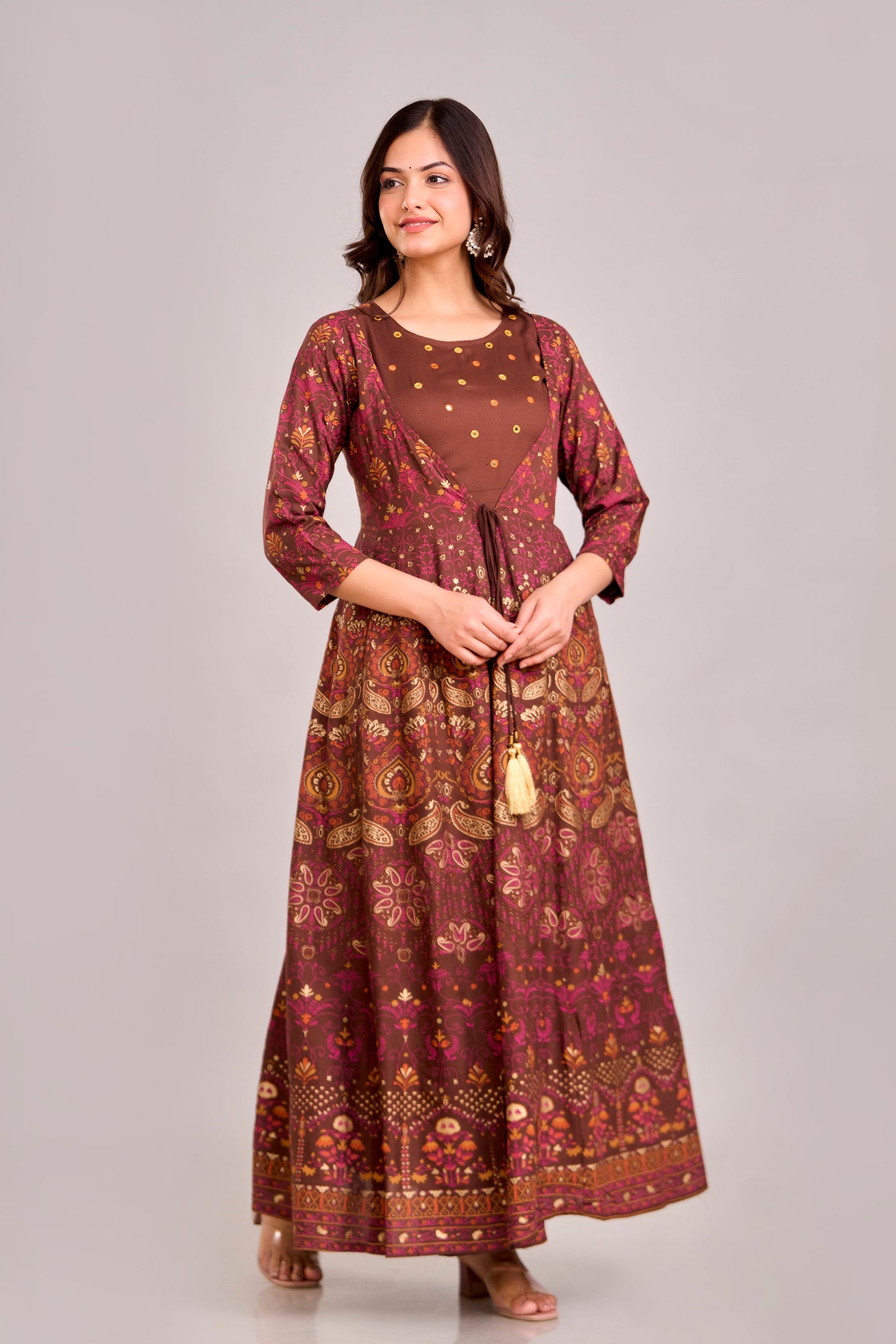 Jaipurite Emroidered  Shrug Jacket Anarkali Kurta