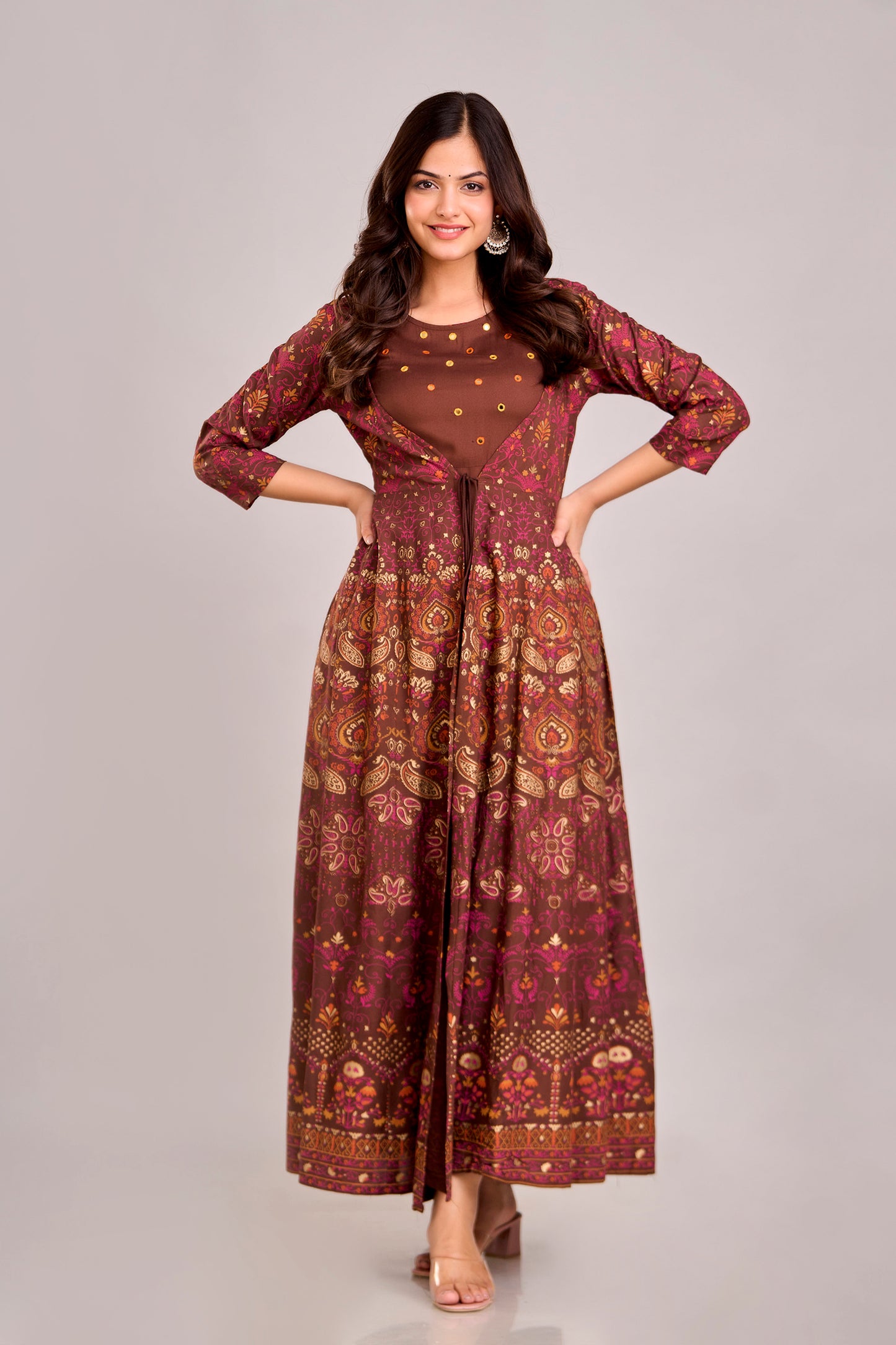 Jaipurite Emroidered  Shrug Jacket Anarkali Kurta