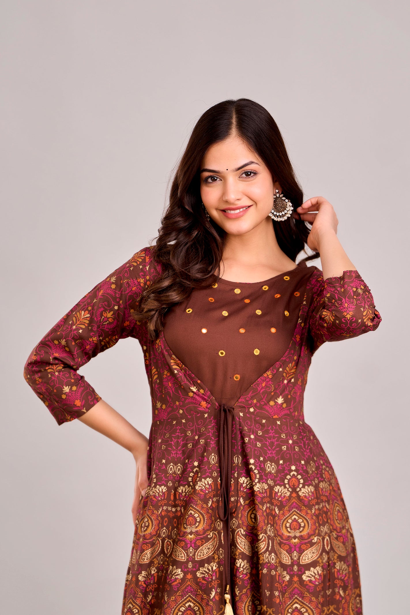 Jaipurite Emroidered  Shrug Jacket Anarkali Kurta