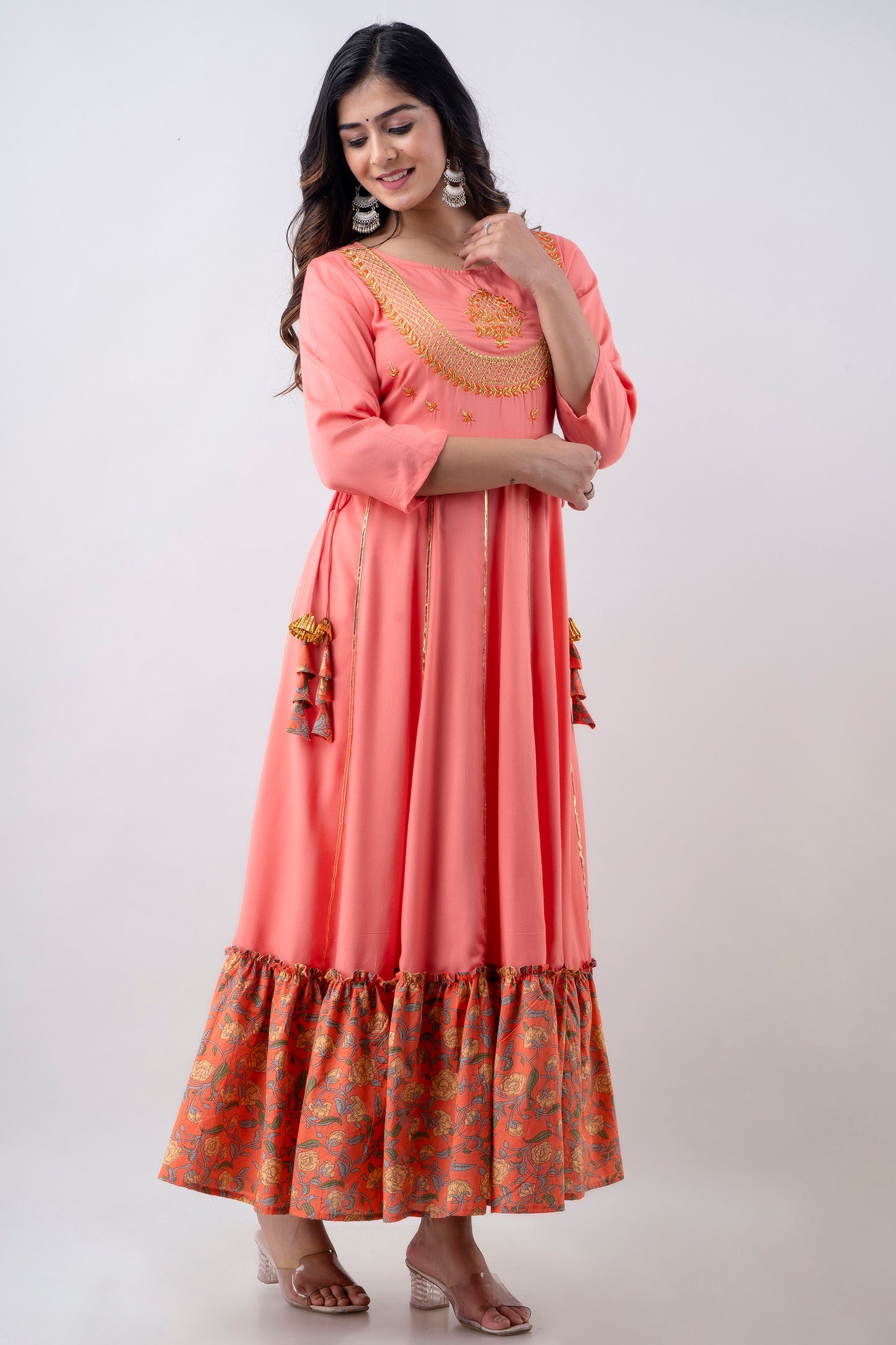 Jaipurite Anarkali Festive Emroidered Long Kurta