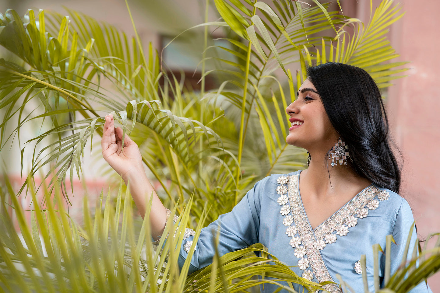 Jaipurite Grey Gotta Patti Designer Embroidered Festive & Wedding Wear Long Kurta