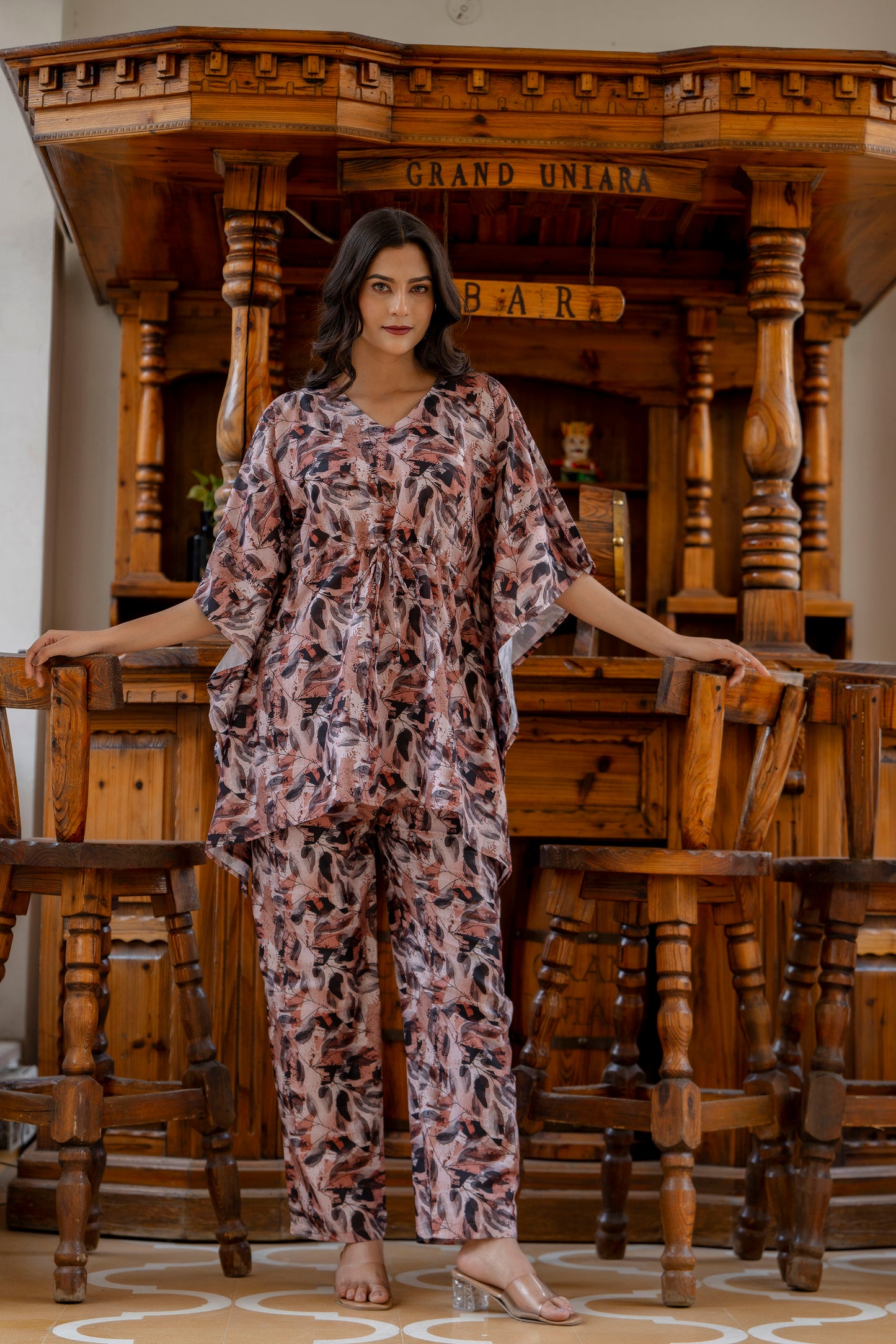 Jaipurite Kaftan Co-Ord Set With Knote