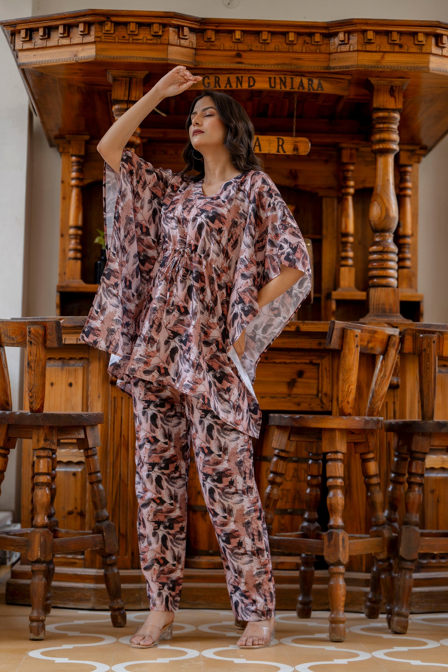 Jaipurite Kaftan Co-Ord Set With Knote