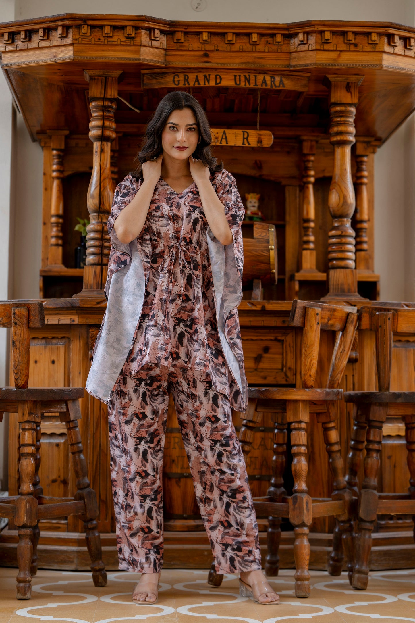 Jaipurite Kaftan Co-Ord Set With Knote