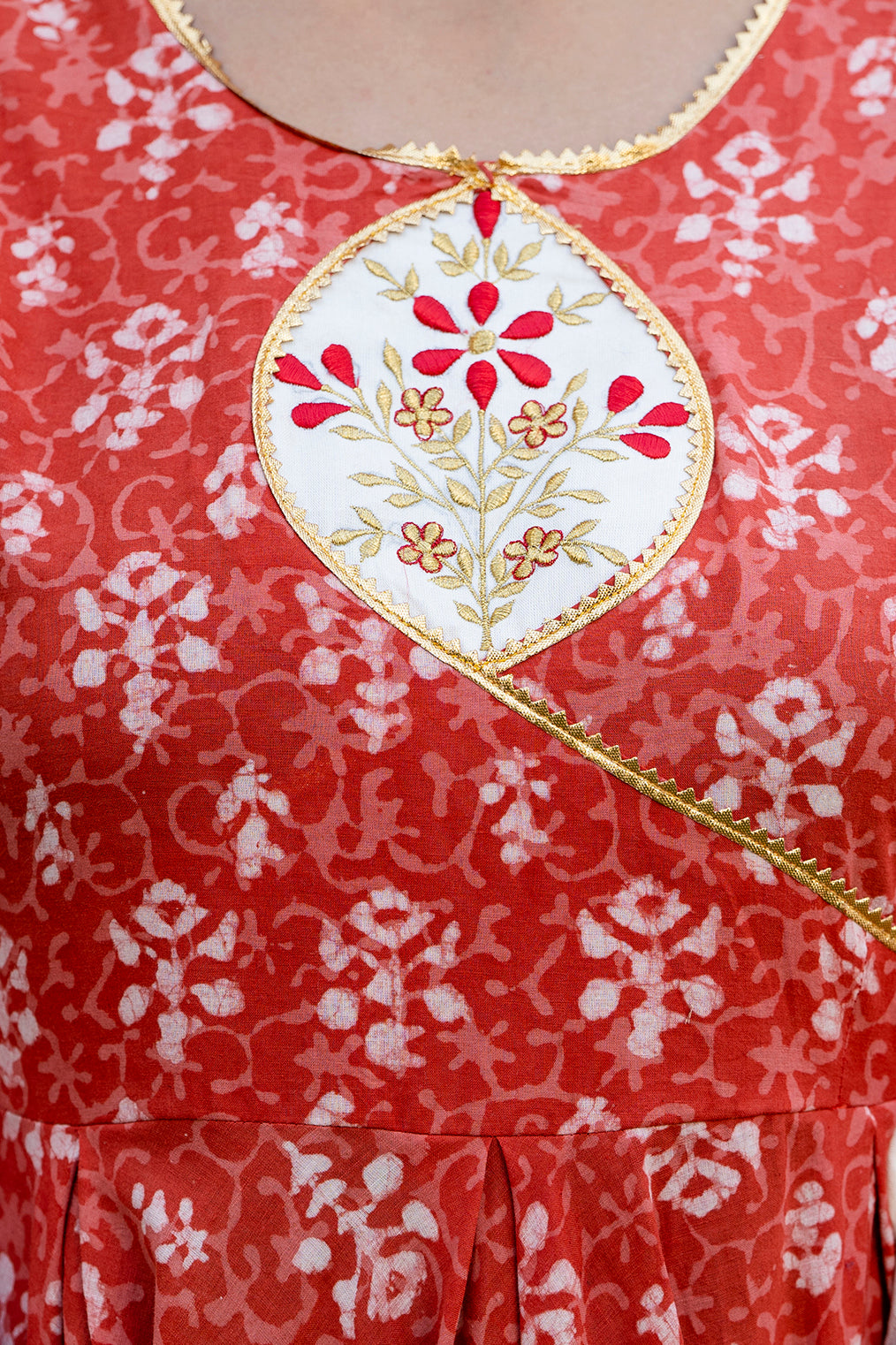 Jaipurite Embroidered Flared Wedding Wear Long Dress