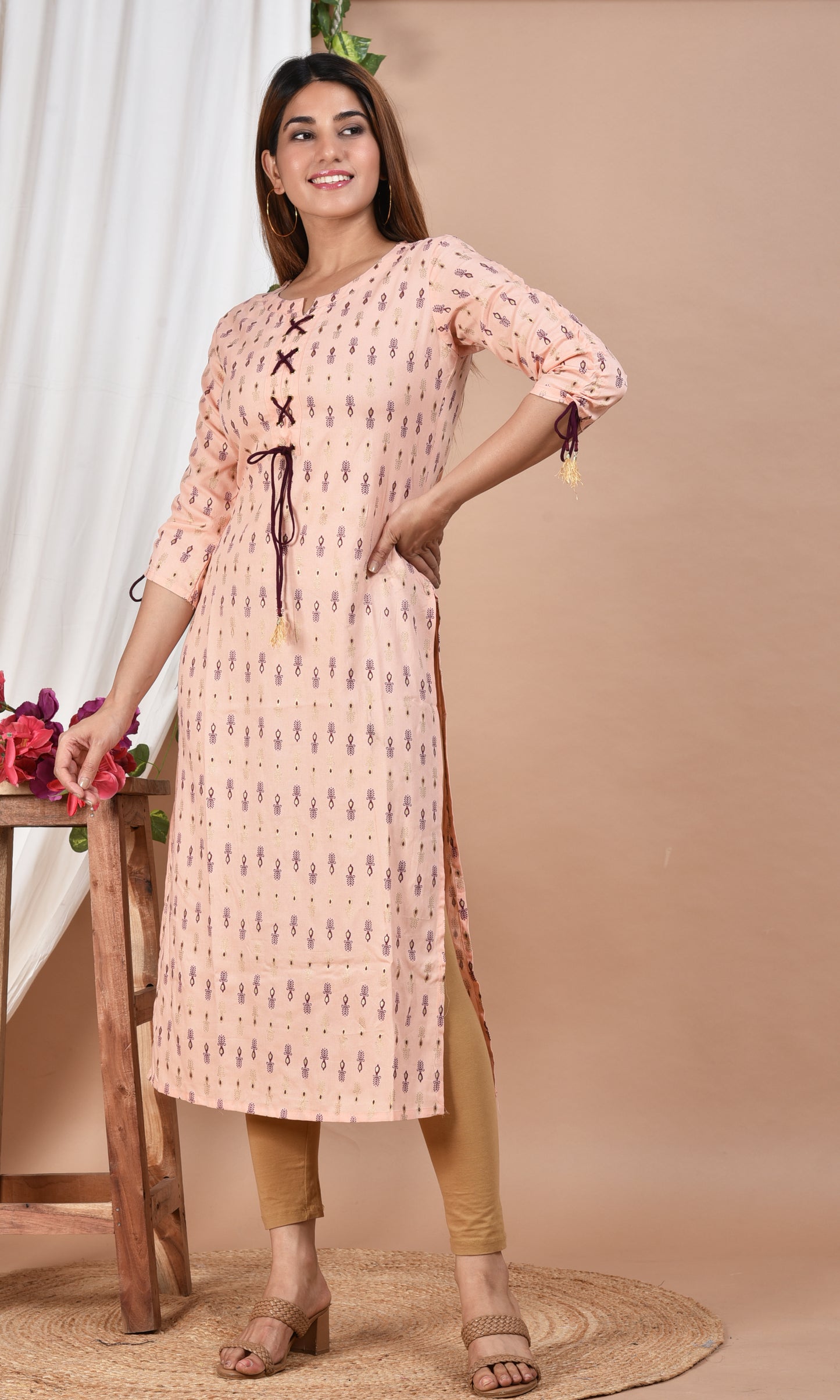 Jaipurite Stylish Straight Kurta in Pink