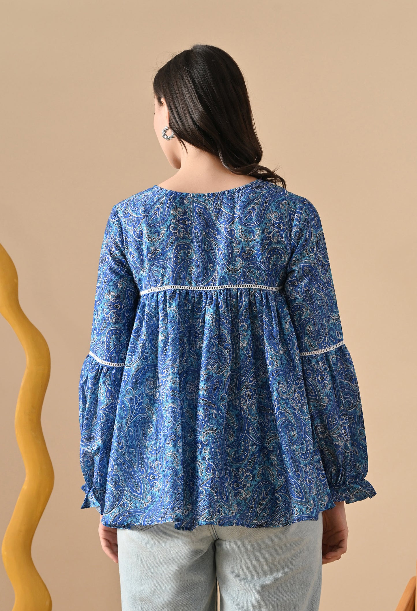 Indigo Flared Short Kurta Tunics for Girls