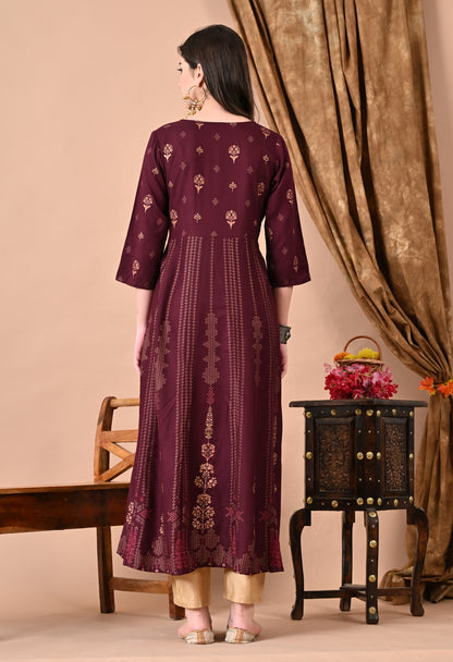 Jaipurite Floral Printed Anarkali Gown