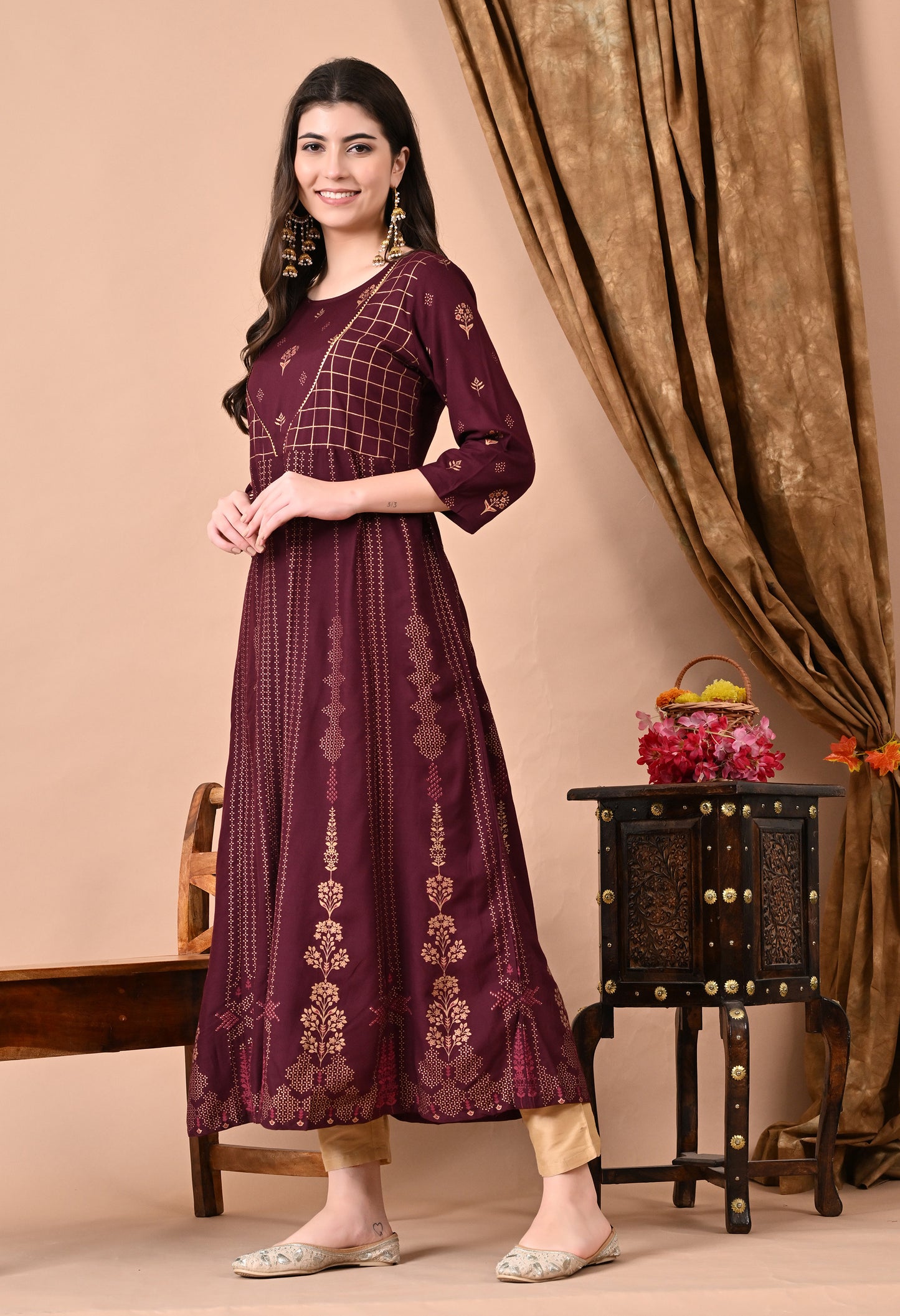 Jaipurite Floral Printed Anarkali Gown