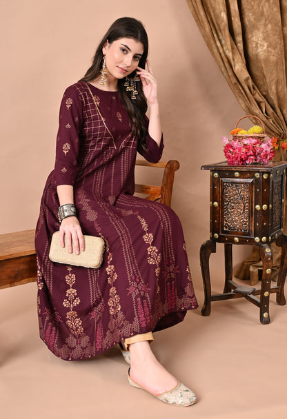 Jaipurite Floral Printed Anarkali Gown