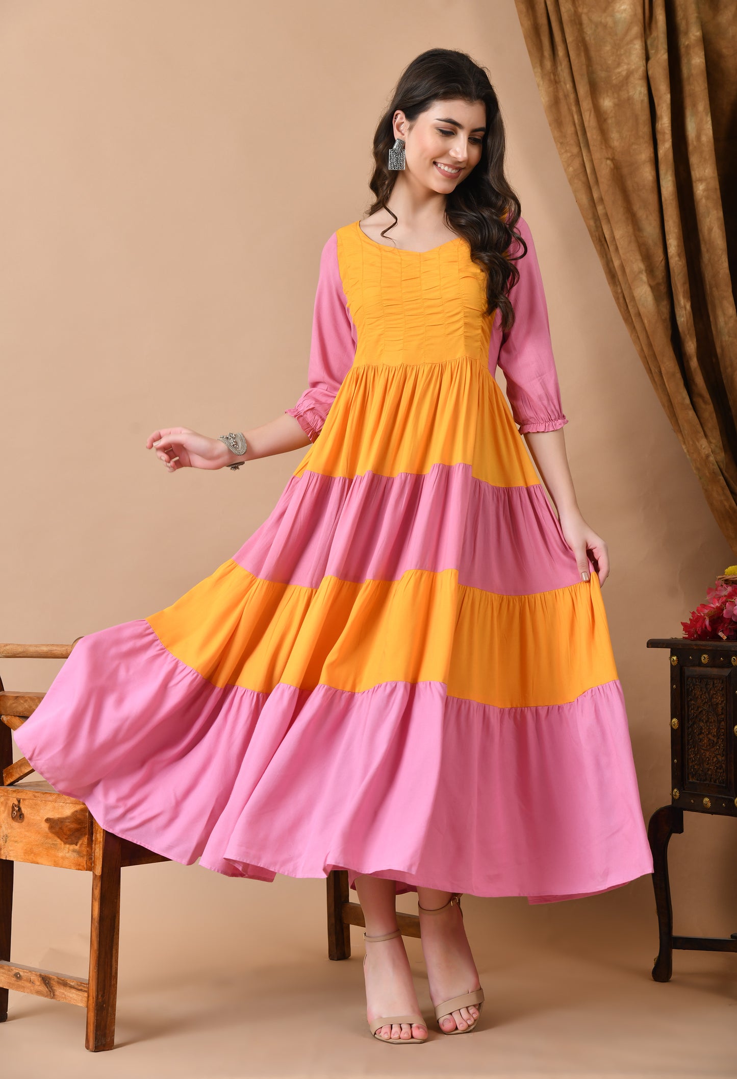 Jaipurite Women Solid Viscose Rayon Anarkali Kurta