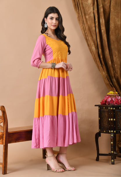 Jaipurite Women Solid Viscose Rayon Anarkali Kurta