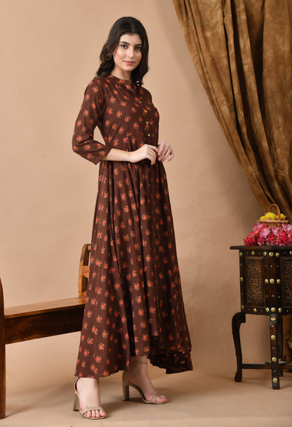 Jaipurite Women Solid Viscose Rayon Anarkali Kurta