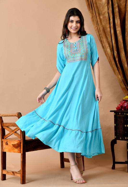 Jaipurite Women Embroidered Anarkali Kurta