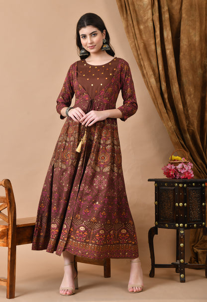 Jaipurite Women Frontslit Anarkali Kurta