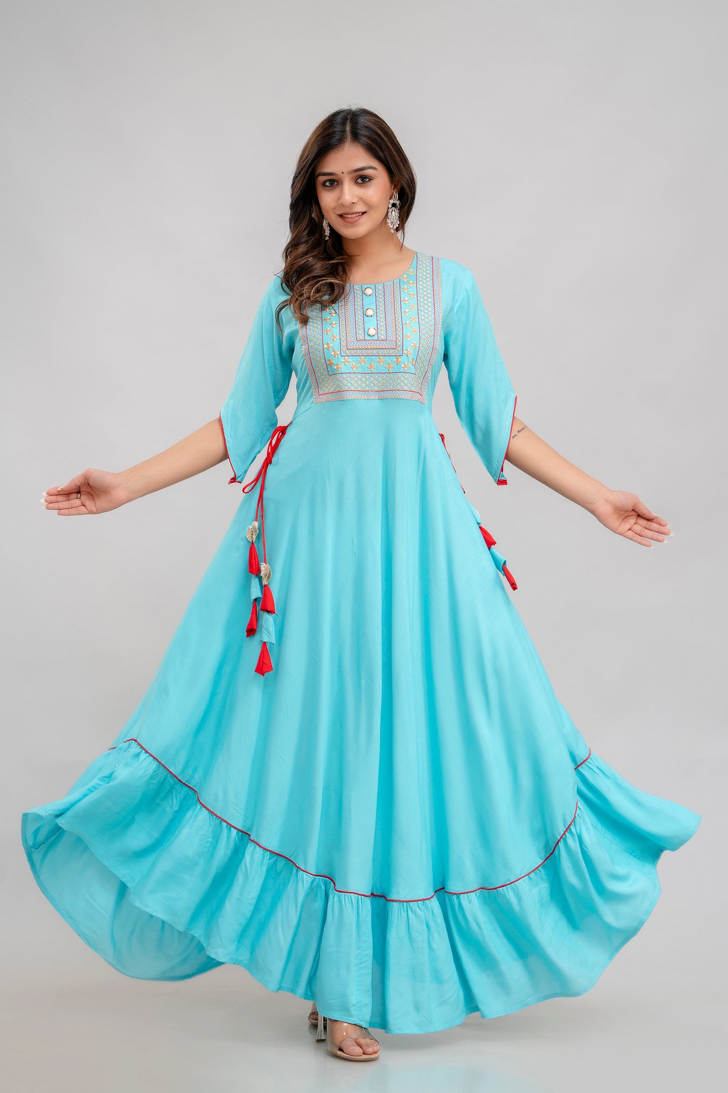 Jaipurite Women Embroidered Floor Length Anarkali Kurta