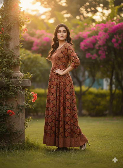 Embroidered Cotton Anarkali Kurta